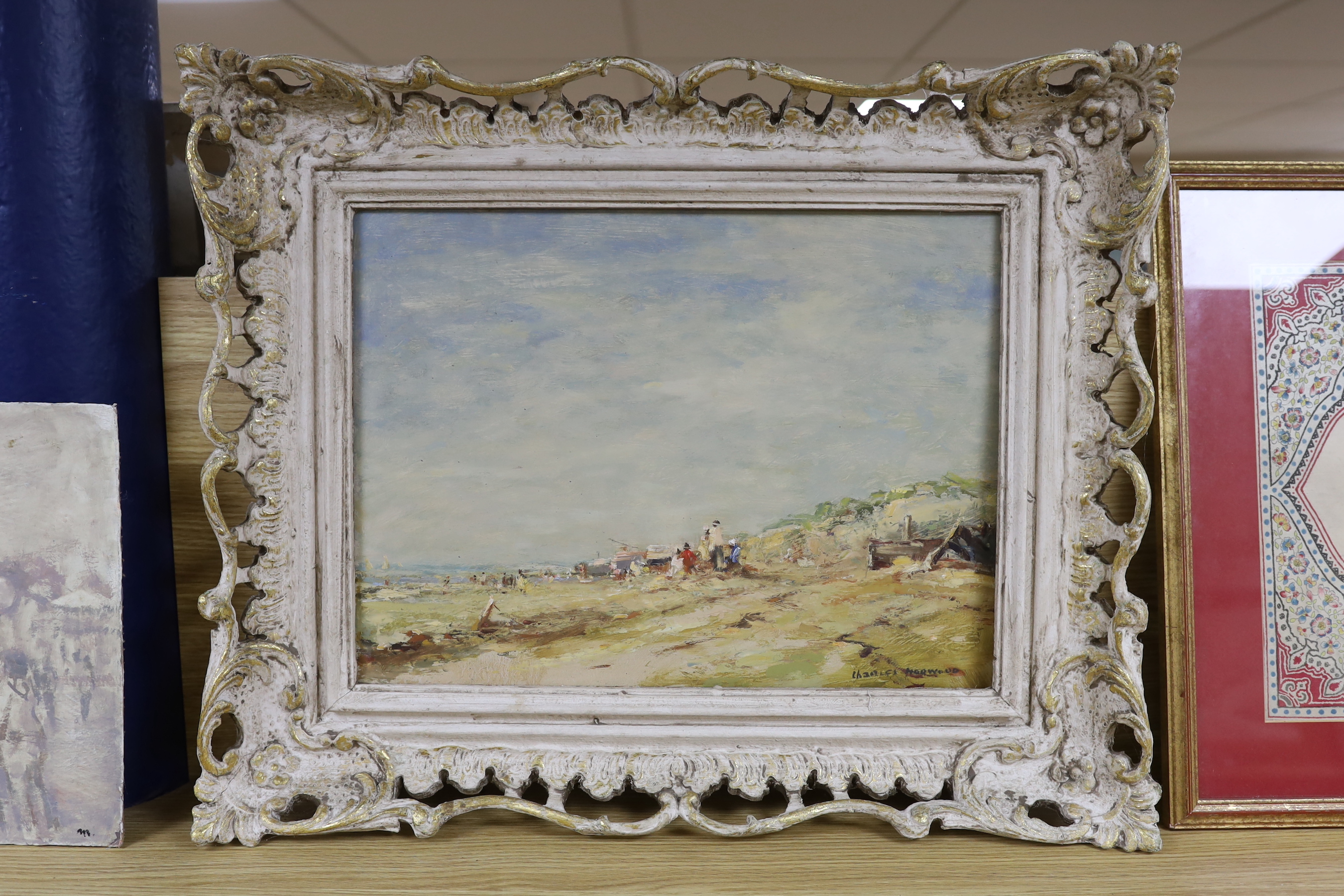 Charles Horwood (1907-1975), oil on board, Beach scene, signed, 30 x 39cm